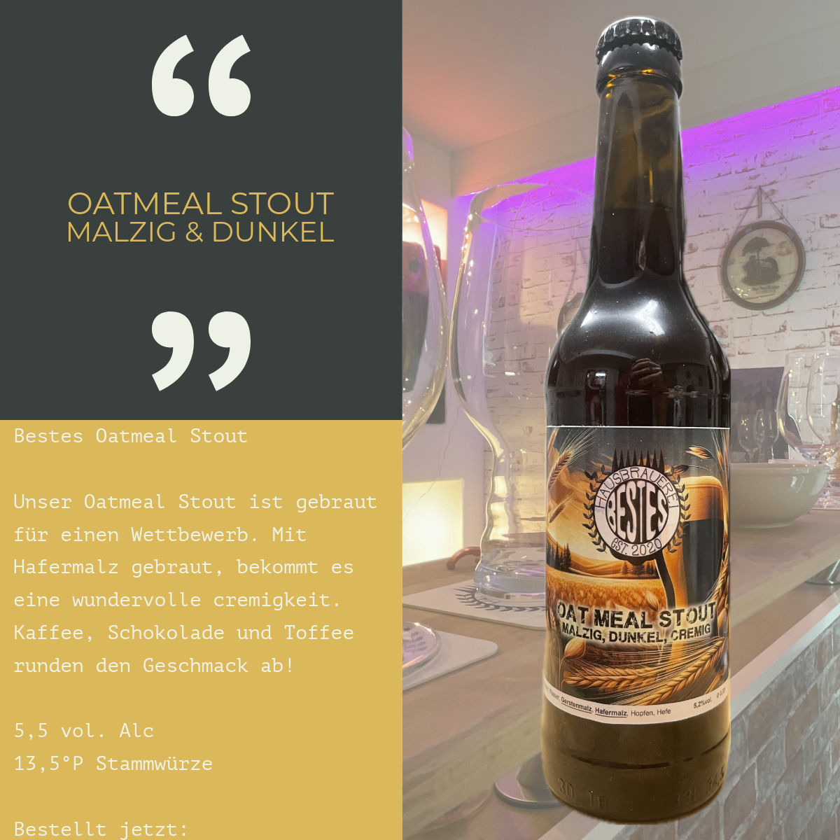 Bestes´ Oatmeal Stout 0,33l