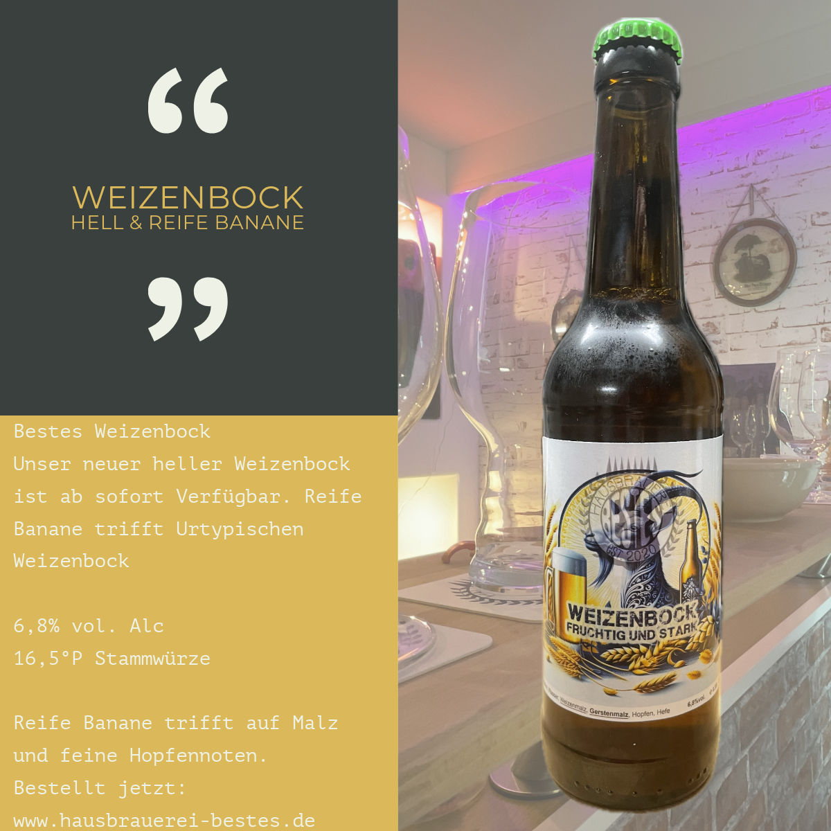 Bestes´Weizenbock hell 0,33l
